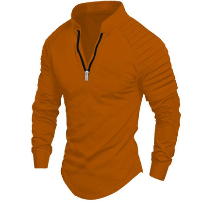 STYLIST FRANTZ™ Men’s Luxury Zip Polo Shirt – European Casual Long Sleeve