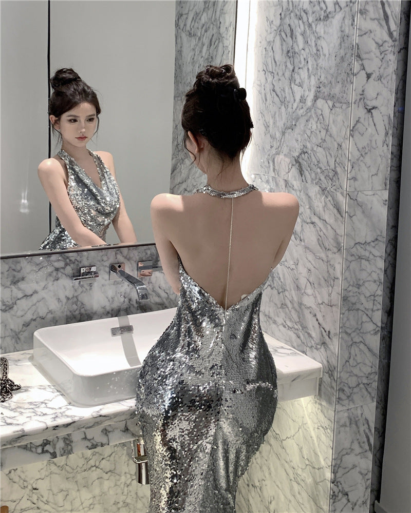 Stylist Frantz Signature – Silver Luxury Evening Gown