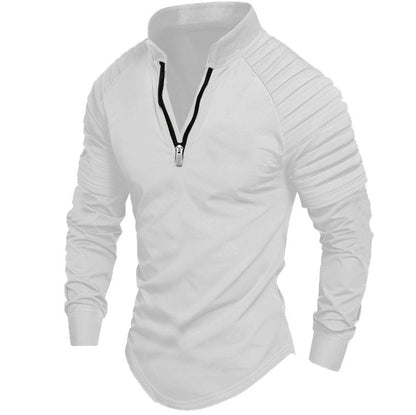 STYLIST FRANTZ™ Men’s Luxury Zip Polo Shirt – European Casual Long Sleeve