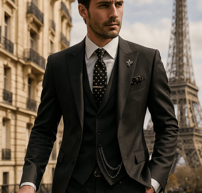 Men's Three-piece Suit Bridegroom Best Wedding Suit by Stylist Frantz