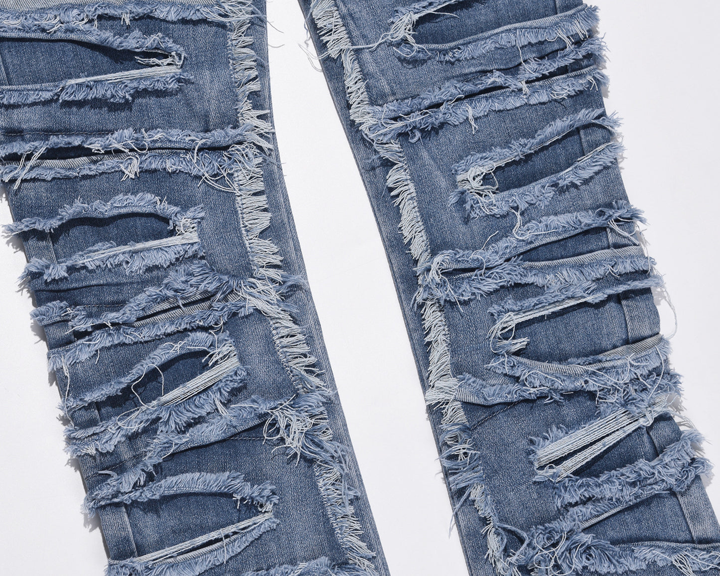 Men’s Premium Ripped Patch Denim Jeans – Streetwear Fit with Free Alterations